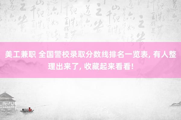 美工兼职 全国警校录取分数线排名一览表, 有人整理出来了, 收藏起来看看!