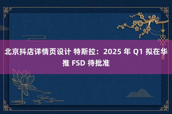 北京抖店详情页设计 特斯拉：2025 年 Q1 拟在华推 FSD 待批准