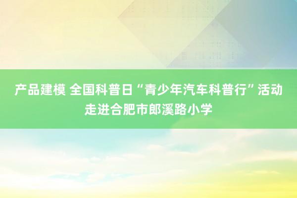 产品建模 全国科普日“青少年汽车科普行”活动走进合肥市郎溪路小学